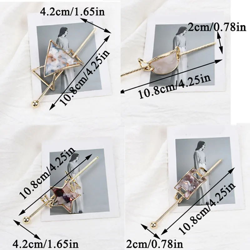 

Vintage Hair Clip Triangle Metal Hair Sticks Japanese Style Hair Accessories Geometric Shape Alloy Hairpins Retro Hair Jewelry