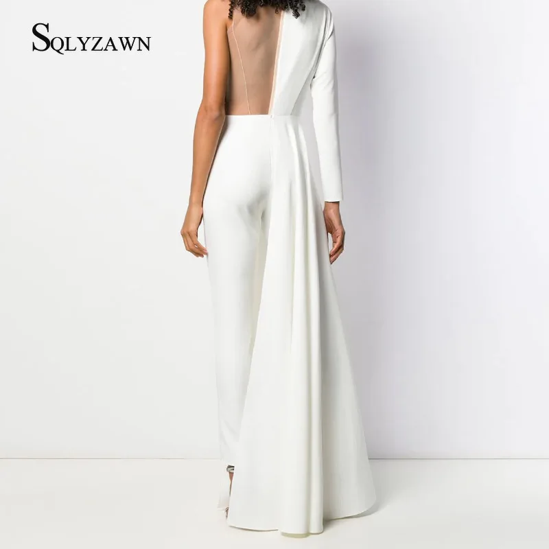 

Ladies' Luxury Jumpsuits Sexy Deep V Slim Fit Onesie Pant Women Celebrity Evening Party Patchwork Rompers Dress Overall Trousers