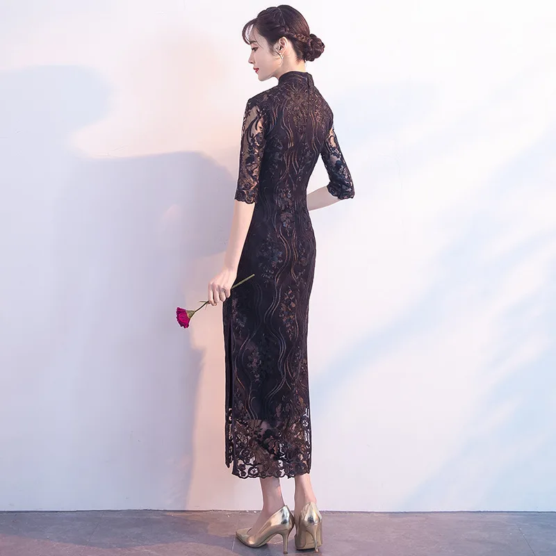 

Big size Party Dresses Womens Slim Long Cheongsam Chinese style Mandarin Collar Dress Summer Qipao fashion china dress