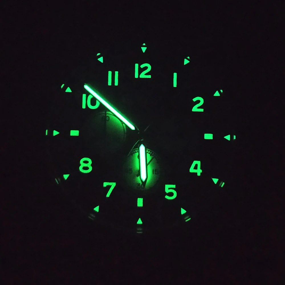 

Bliger 45mm silver case bidirectional bezel sterile balck dial luminous Japan VK quartz movement men's chronograph quartz watch