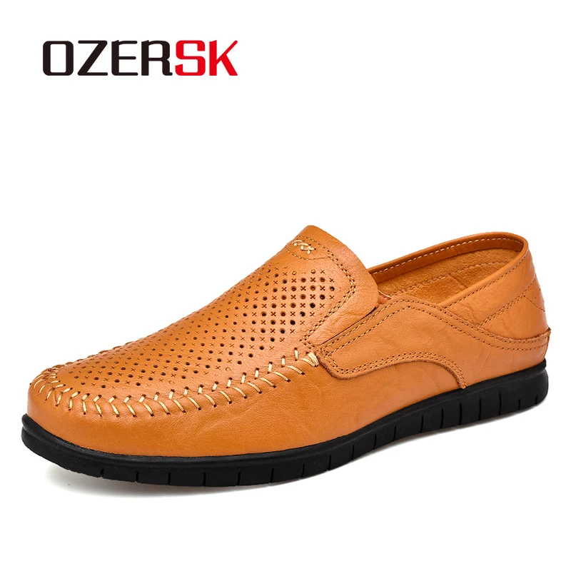 Туфли OZERSK мужские из натуральной кожи классические мокасины обувь на плоской