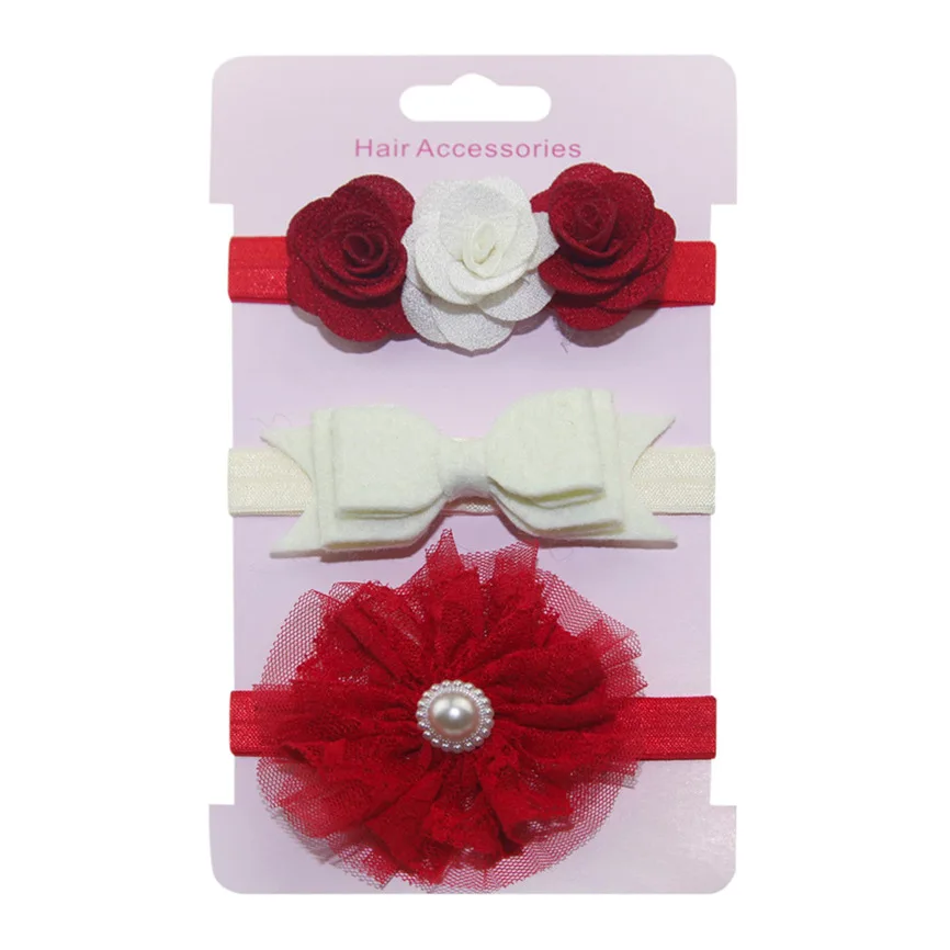 Повязка на голову для девочек 3 шт. эластичная повязка с цветочным рисунком милый