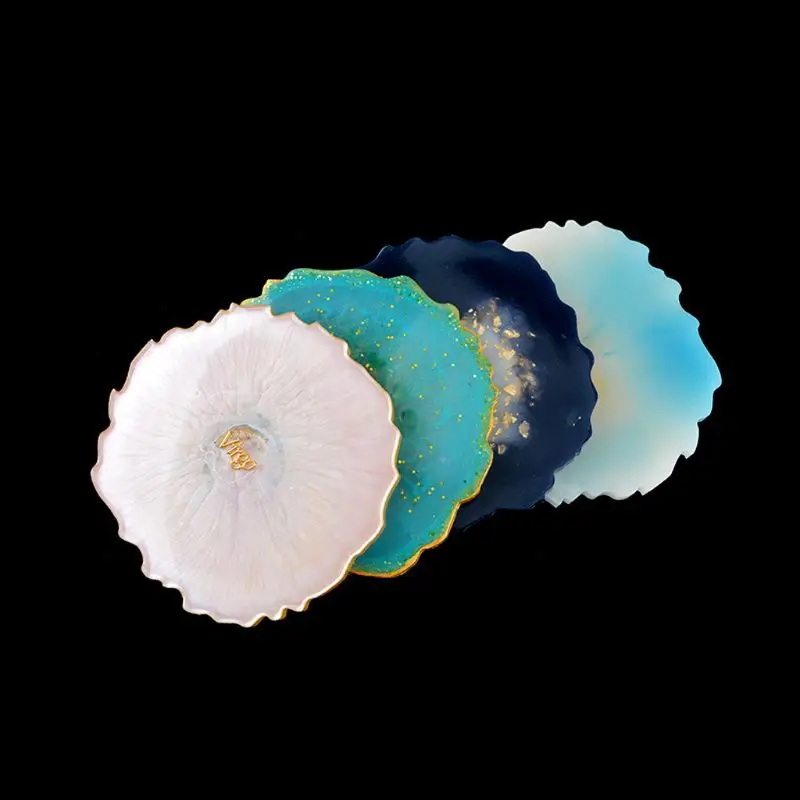 

Resin Casting Coaster Pigment Molds Kit Resin Silicone Coaster Molds Geode Agate Epoxy Coaster Molds Art Crafts Tools