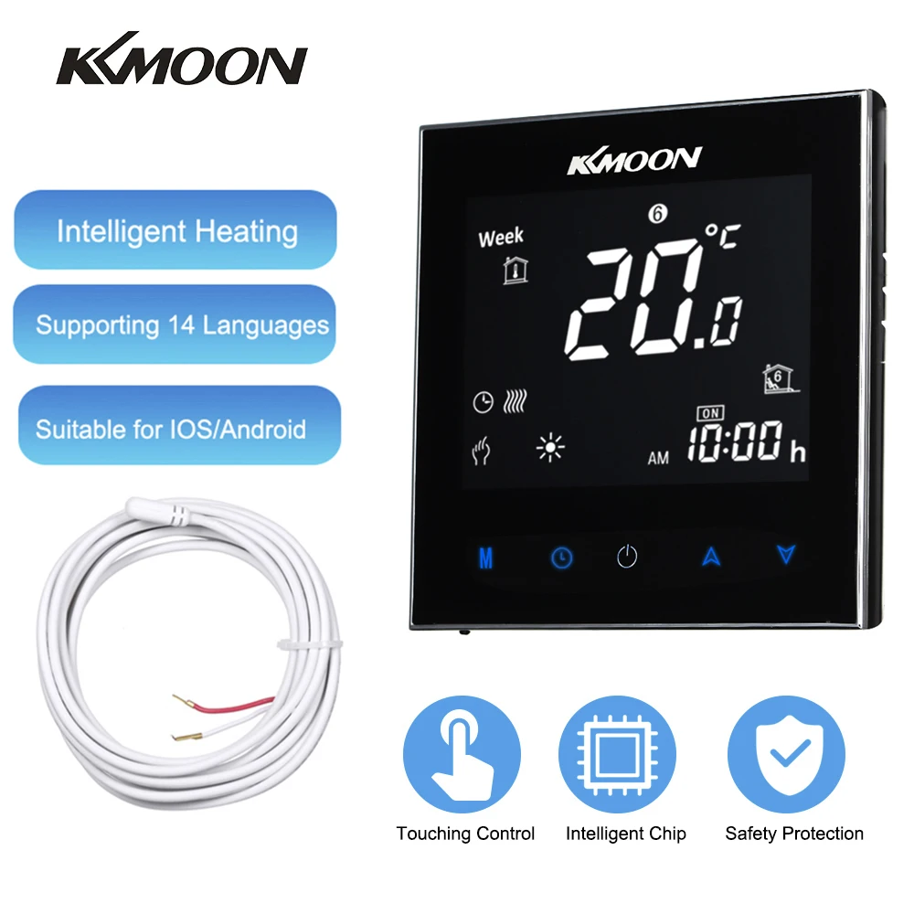 Цифровой термостат KKmoon для теплого пола электрической системы отопления с Wi Fi
