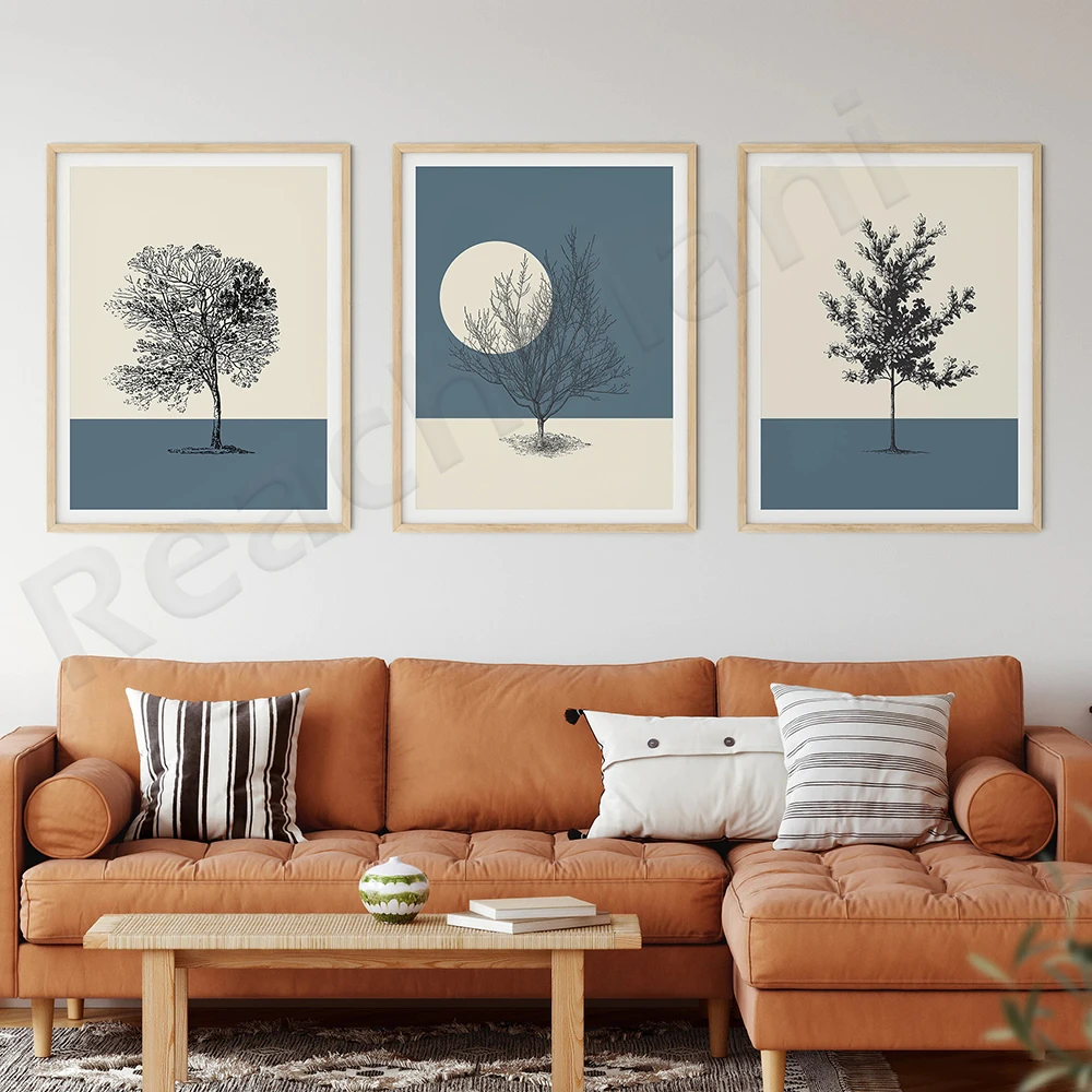 

Tree Prints - Tree Wall Art - Abstract Art - Living Room Art - Gallery Wall Set - Scandinavian Decor - Tree Print - Mid-century