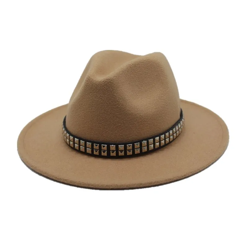 

2018 Autumn Winter Wool Sun Hat Women Men Fedora Hat Classical Wide Brim Felt Floppy Wool100% Solid Color Cap Hats