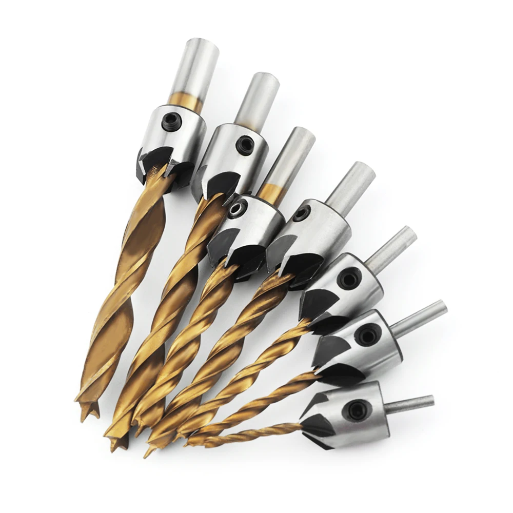 Сверло с концевой фаской 5 титановое сверло зенкером из углеродистой стали