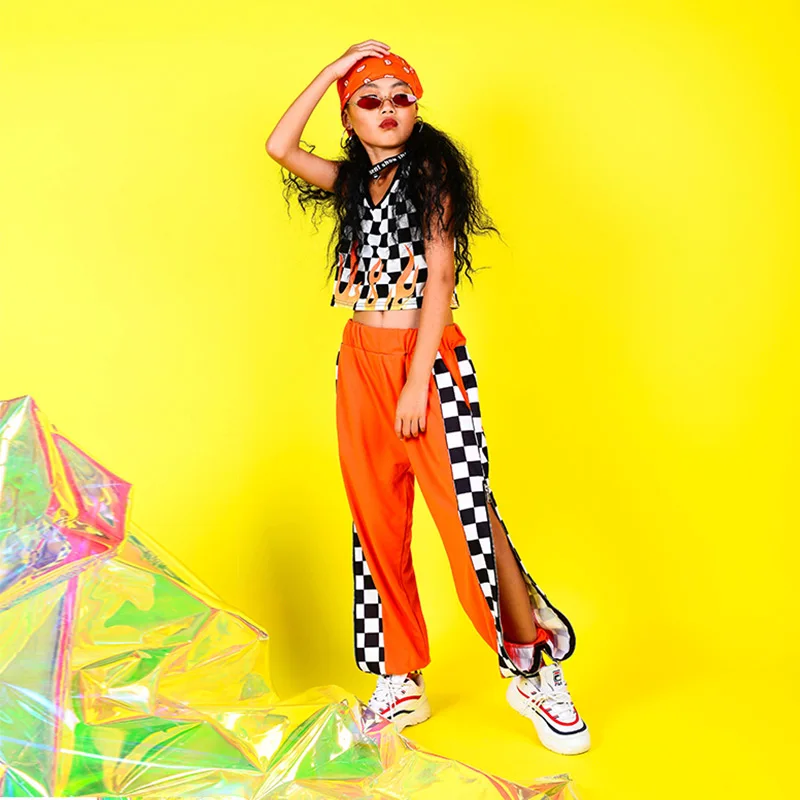 Костюм для девочек уличный костюм джаза комплект в клетку детская одежда стиле