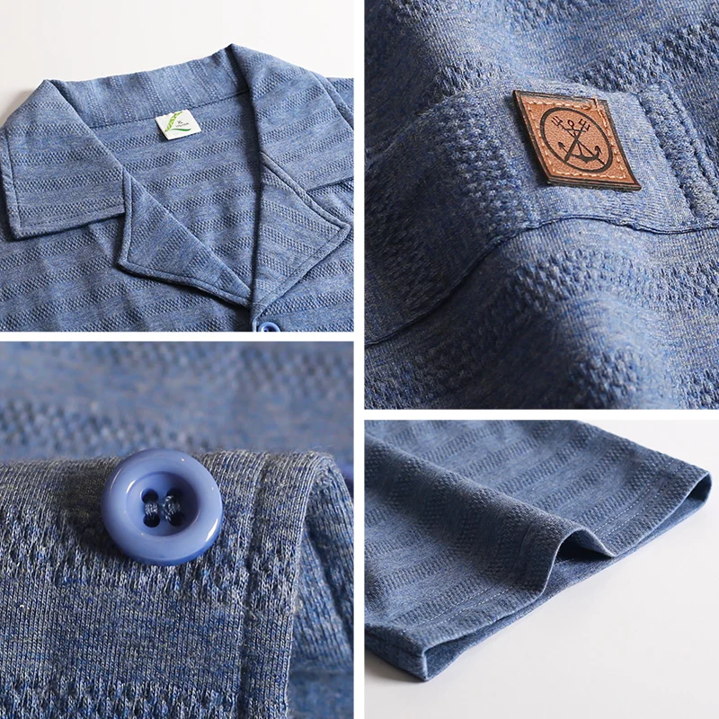 Пижама мужская хлопковая с длинным рукавом роскошная Домашняя одежда пижама