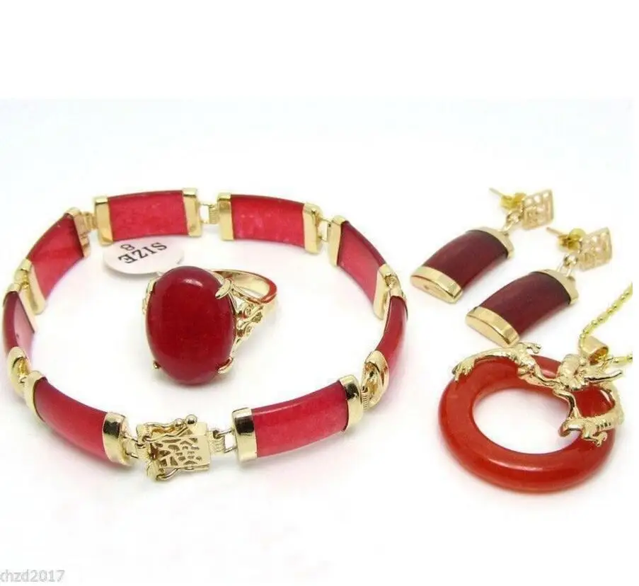 Бесплатная доставка оптовая продажа очаровательный красный нефрит кулон с