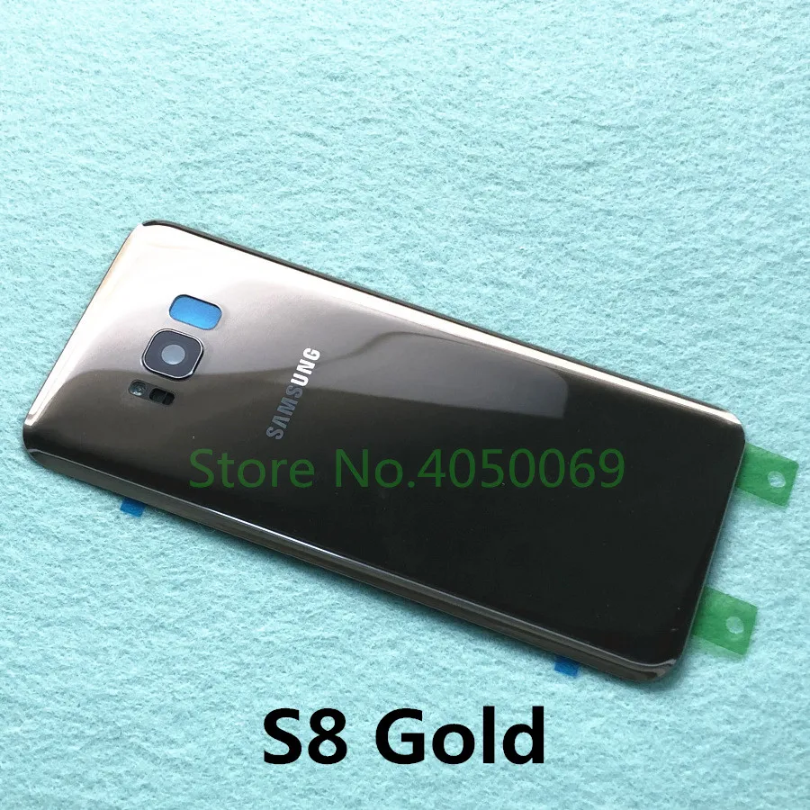 S8 Gold Задняя стеклянная крышка Корпус Замена батарейного отсека+ рамка для камеры для samsung Galaxy S8 Plus S8+ G955 G955F G950 G950F - Цвет: S8 Gold
