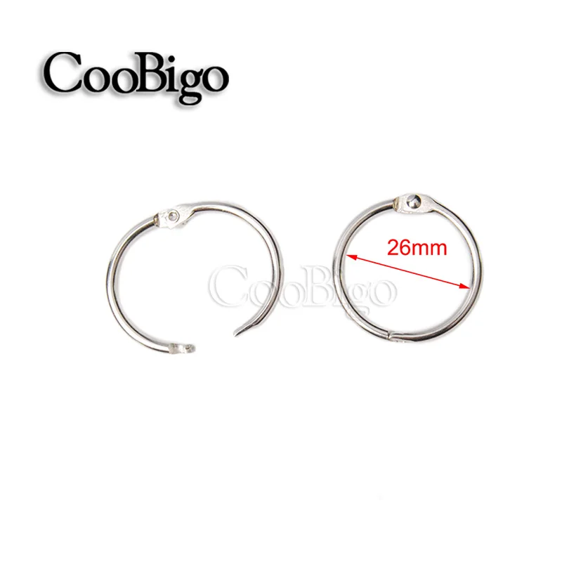 26mm Silver 1 шт. внутренний диаметр. 5/"~ 2-1/2" для книги с отрывными листами Связка с подвесками защелкивающееся уплотнительное кольцо фиксирующий брелок металлические ремесленные части альбом скрапбук ремесло - Цвет: 26mm Silver
