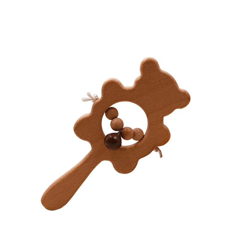 

Baby Toy Beech Wood Animal Bracelet Baby Soothing Molar Stick Bite Soothing Bracelet Hand Grip Bear Toy Newborn Oral Care