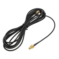 new 1m2m3m5m9m gold plated standard rp sma male to female mf jack wifi antenna extension cable lead wire black