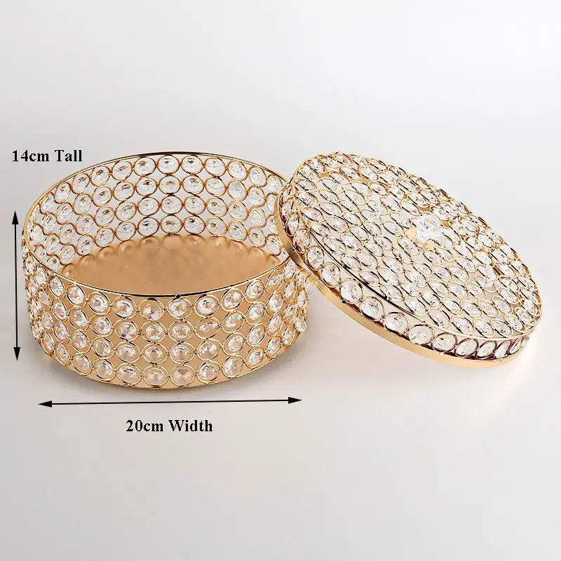 Арахисовый хрустальный поднос для фруктовых орехов Золотая косметическая