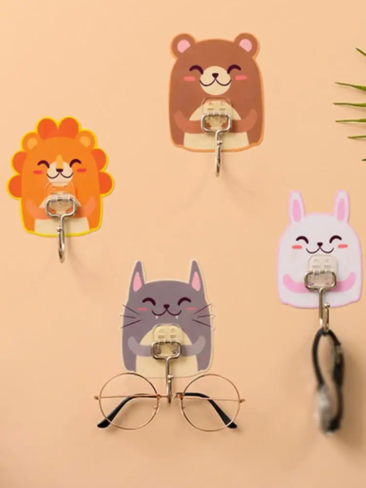 

Socket Storage Rack Holder Wall Mounted Cartoon Animals Adhesive Strength Shelf Hook Multi-Purpose Hooks