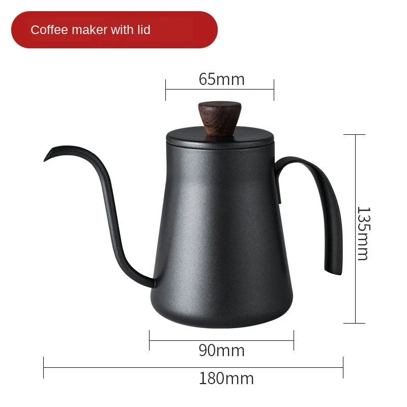 

Japanese Style Stainless steel Coffee Pot 400ML and Punch Pot Coffee Pots With/Without Lid Long Mouth Coffee Kettle TeapotZH584