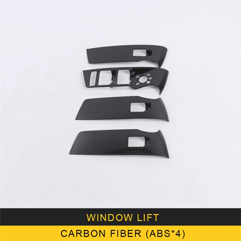 carbon fiber Для Audi Q3 F3, автомобильный стиль, двери, ворота, окна, панель управления, панель, накладка, рамка, наклейка, аксессуары для интерьера - Название цвета: carbon fiber