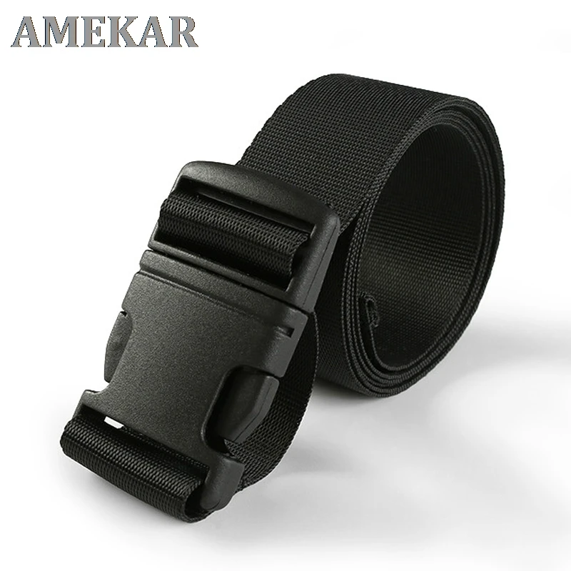 

New Black Belt Canvas For Women Belts Cummerbunds Casual 2021 Waistband 125cm Waist Belt With Plastic Buckle Streetwear