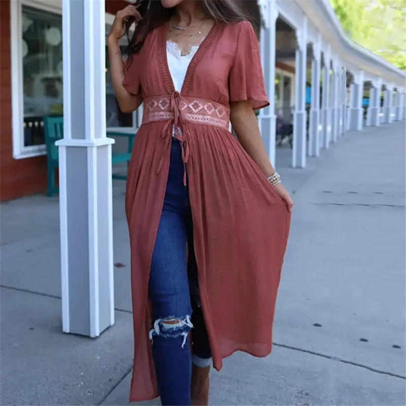 Туники для пляжа купальник накидка женский длинный кафтан Пляжная пляжная