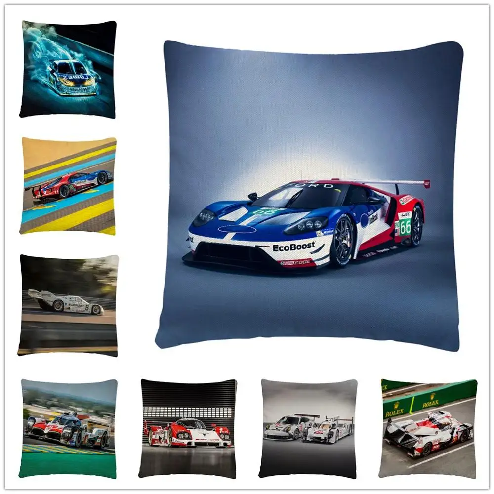 

Льняная наволочка с изображением мировых гонок, наволочка для подушки, чехол для домашнего дивана, Автомобильный декоративный чехол для по...