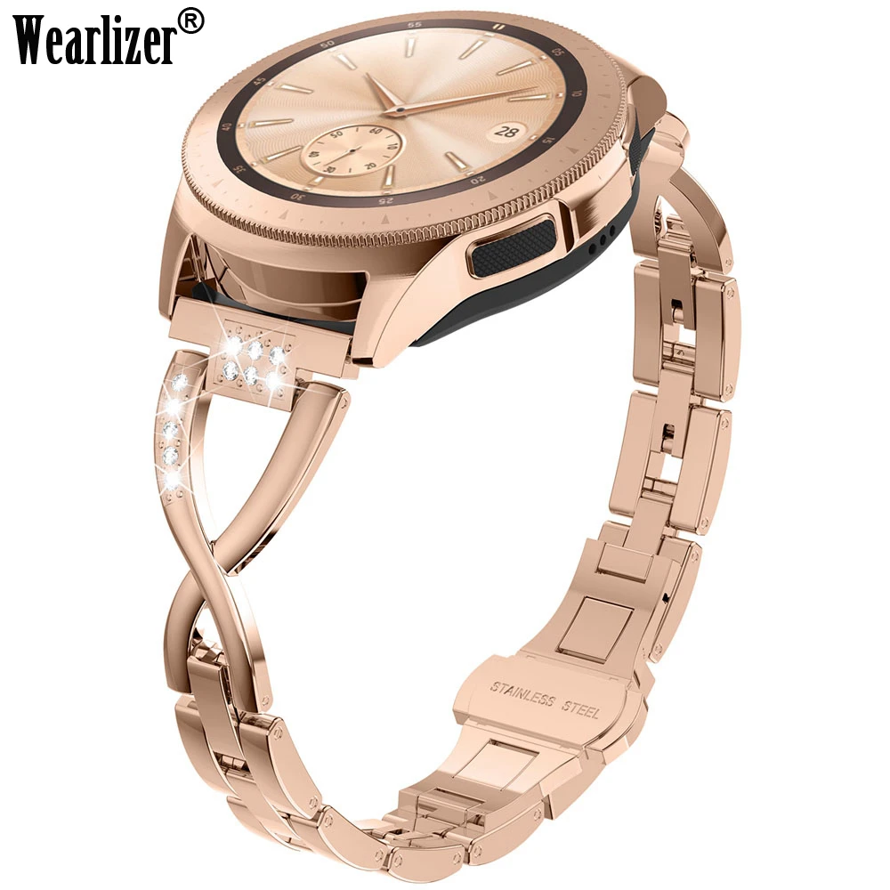 Ремешок Wearlizer из нержавеющей стали с кристаллами для наручных часов Samsung Galaxy Watch 42