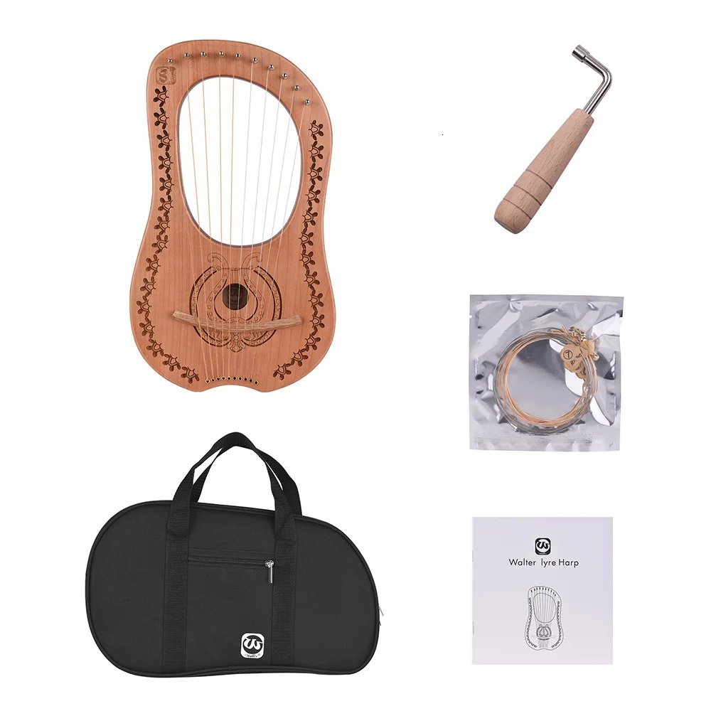 10-струнная деревянная лебедка Арпа металлическая струна клен красное дерево