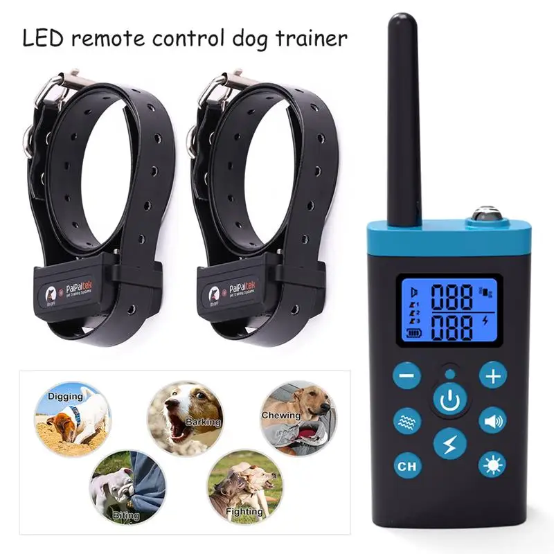 

1000m Electric Dog Training Collar Pet Remote Control Waterproof Rechargeable With LCD Display Vibration Sound Dogs Accessories