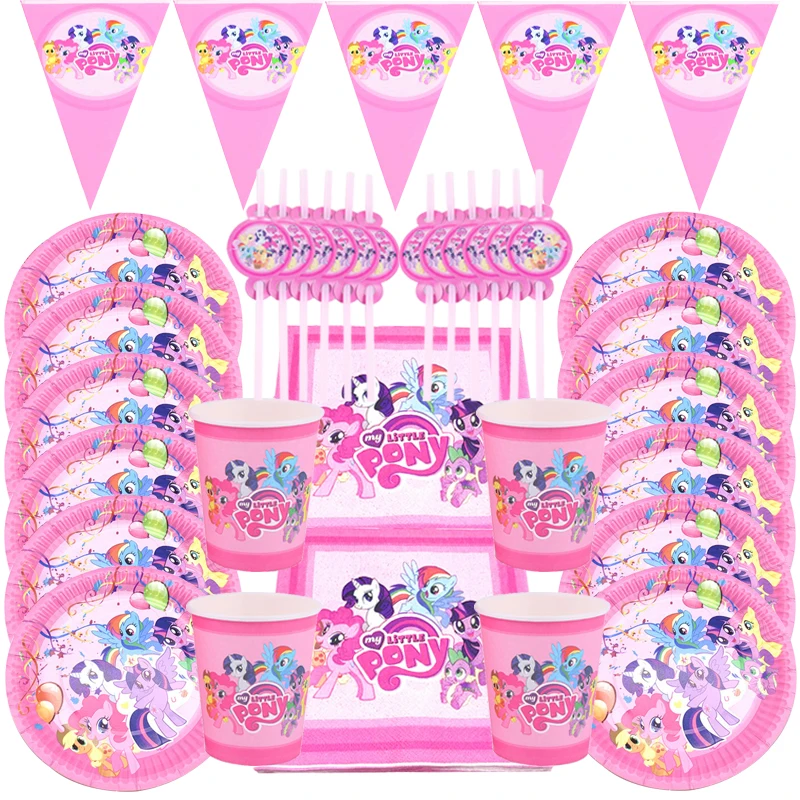 Набор одноразовой посуды из мультфильма Мой Маленький Пони | Дом и сад