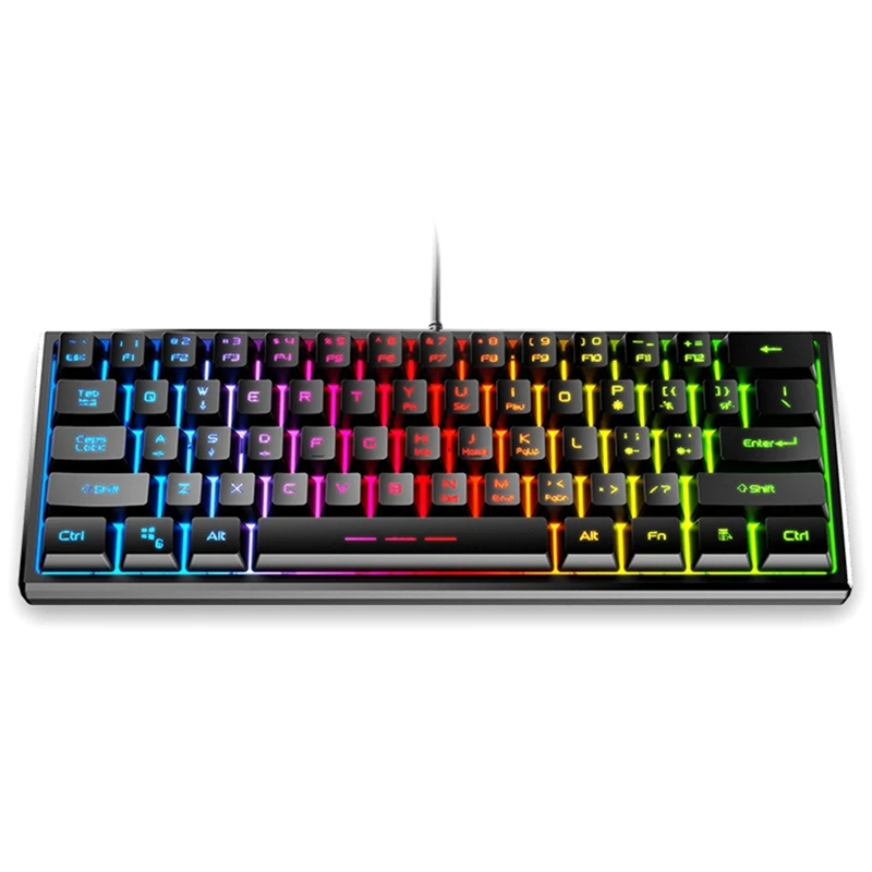 

FOREV Wired Manipulator Keyboard 61 Keys Small Portable RGB Luminous Laptop Office Gaming Gaming