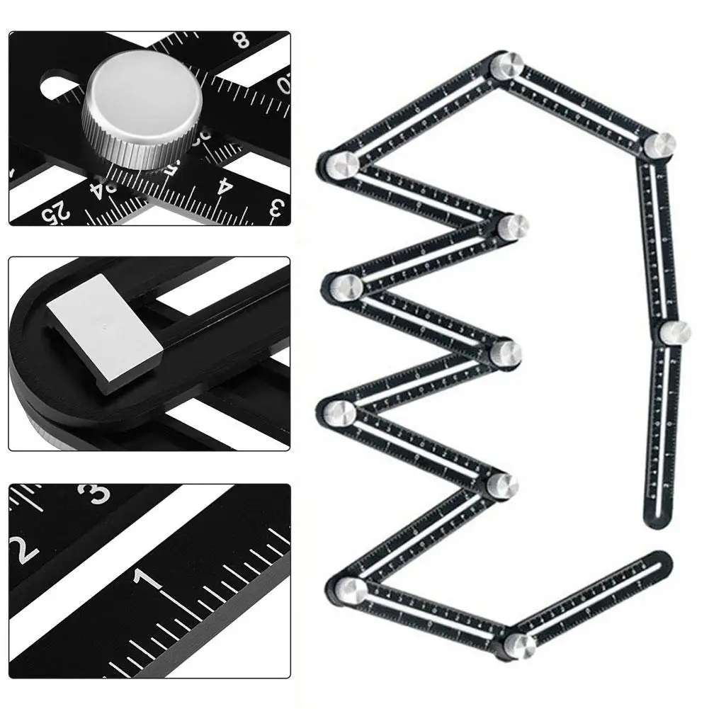 

Multi Angle Adjustable Measuring Ruler 12-side Alloy Ruler Woodworking Slide Drill Angle Gauge Tools Ruler Measuring Guide K7P3