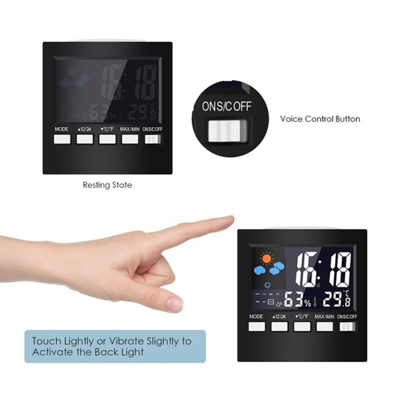 Цифровой термометр-гигрометр с цветным ЖК-дисплеем комнатный измеритель