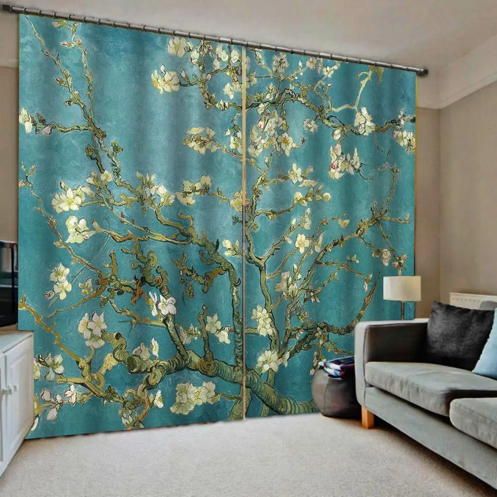 Chinese Style Flower and Bird Curtain For Living room Bedroom Blackout Window Drapes Indoor Decor Customizable any size | Дом и сад