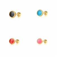 boako 1pcs 925 sterling silver earrings for women color circle stud earrings piercing pendientes mom gift 2021 trend vintage