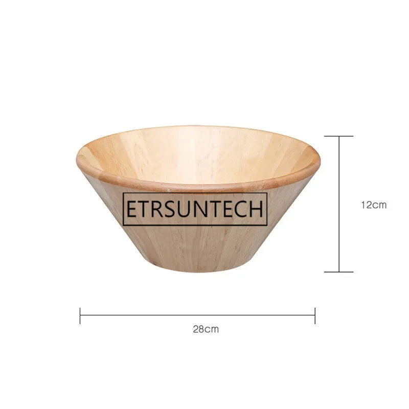 10pcs 28cm Wooden Bowl For Salad Fruit Birch Primary Color Large Diameter Japanese Tableware Plate | Дом и сад