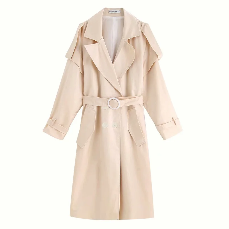 Стильное и изящное женское ремень тонкий Тренч za модная двубортная ветровка
