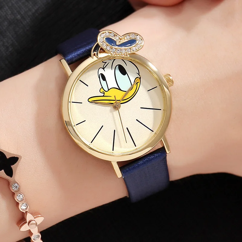 Disney Donald Duck женские роскошные часы с Микки Маусом модные со стразами и