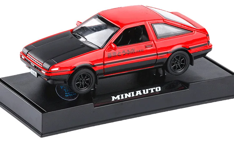 1:32 мультфильм начальный D AE86 сплав металла литья под давлением автомобили модельные автомобили RX7 тяните назад свет игрушки для детей горячий суперкар колеса
