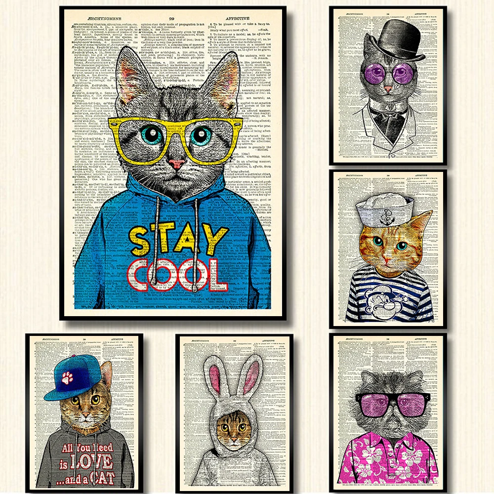 Смешные постеры с котами Stay Cool, вам нужна любовь и цитаты картины на холсте современные картины на стену для гостиной домашнего декора.