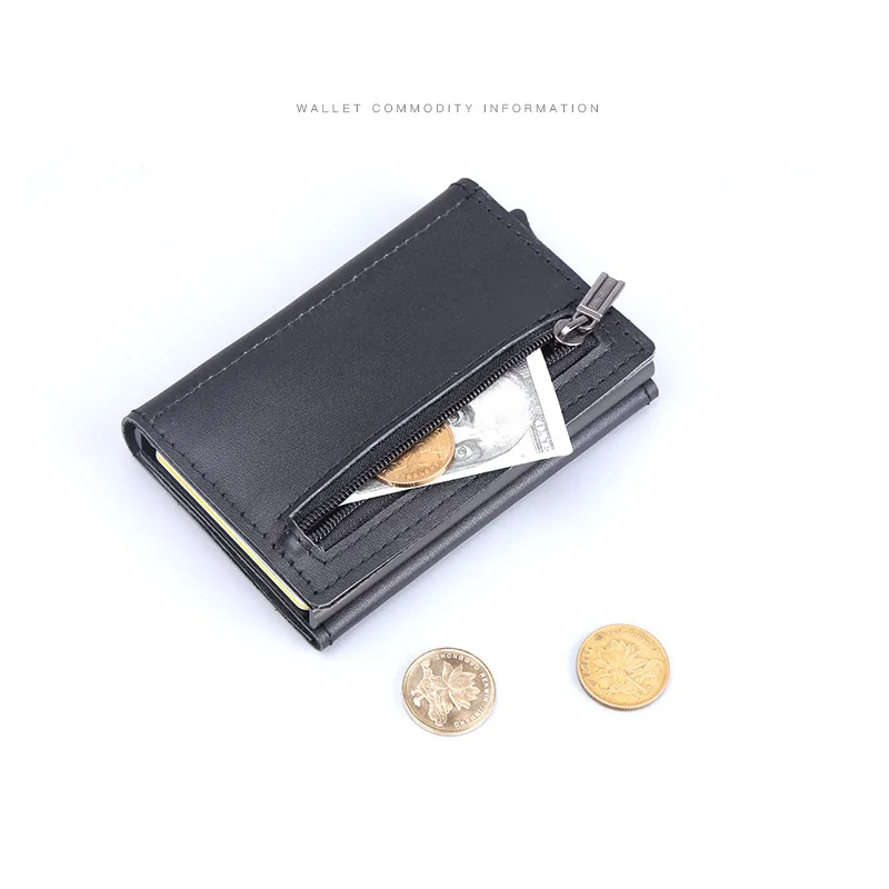 

Rfid Wallet Male Mini Elasticity Men Wallet Metal Blocking Wallet Cash Pocket Purse Business Thin Wallet