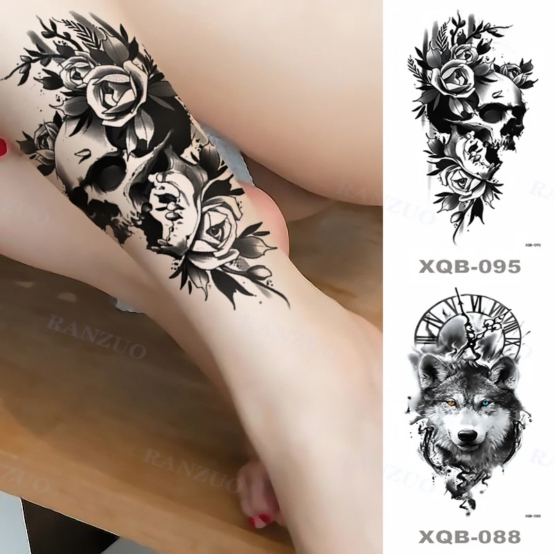 Большие тату-наклейки временная татуировка Лев король волк дракон тигр наклейка