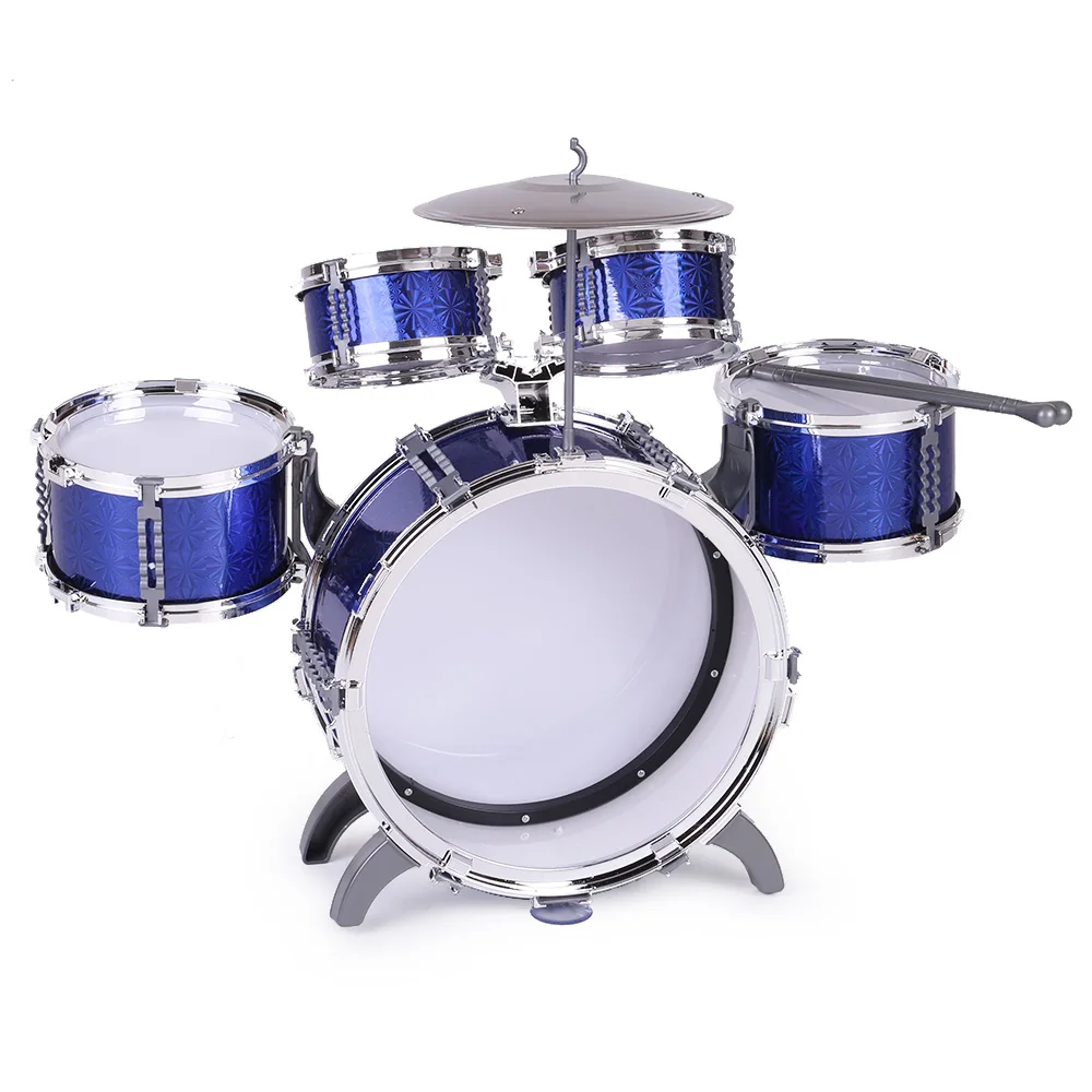 Детский ударный набор музыкальный инструмент игрушка 5 барабанов с маленькой тарелкой скалолазание