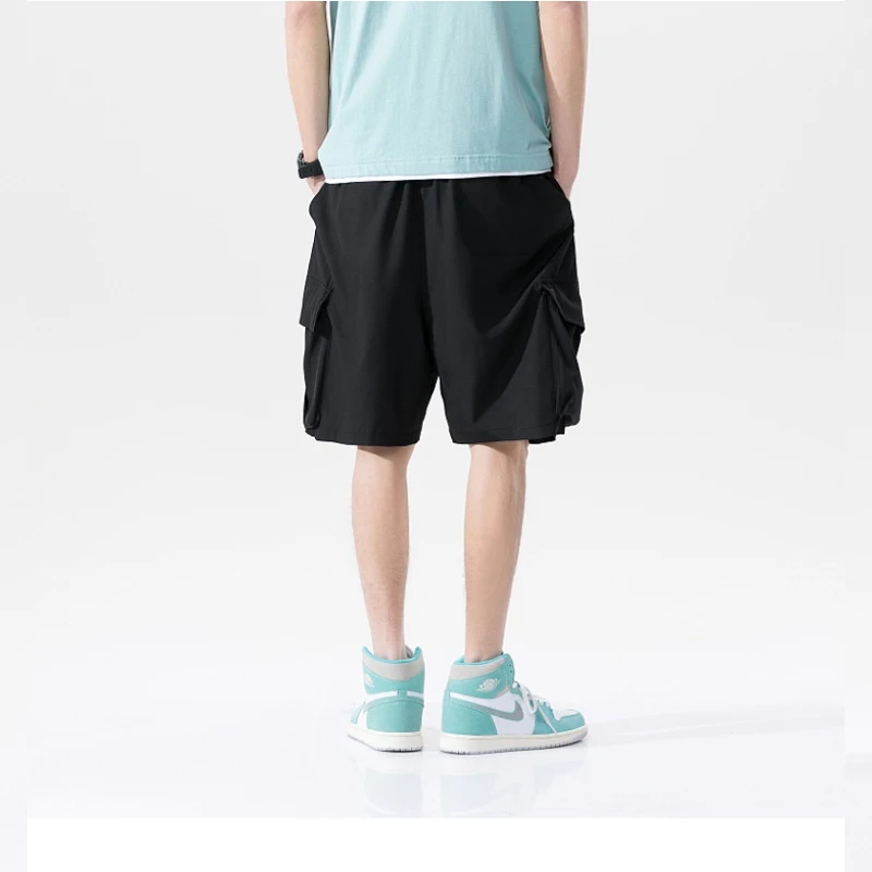 

High Quality Summer Baggy Mens Cargo Shorts Multi-Pocket Drawstring Waist Brand Male Short Black Joggers 4XL 5XL