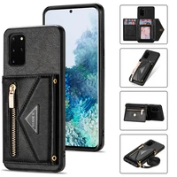 shockproof case for samsung galaxy s20 ultra leather zipper wallet back panel cover for galaxy s20 funda s 20 plus stand cover