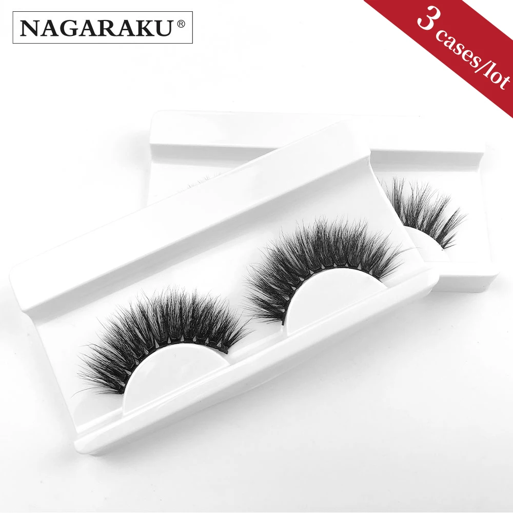 

Накладные ресницы NAGARAKU из искусственной норки, объемные полноразмерные шелковые ресницы ручной работы с жестокостью, макияж, 5 чехлов