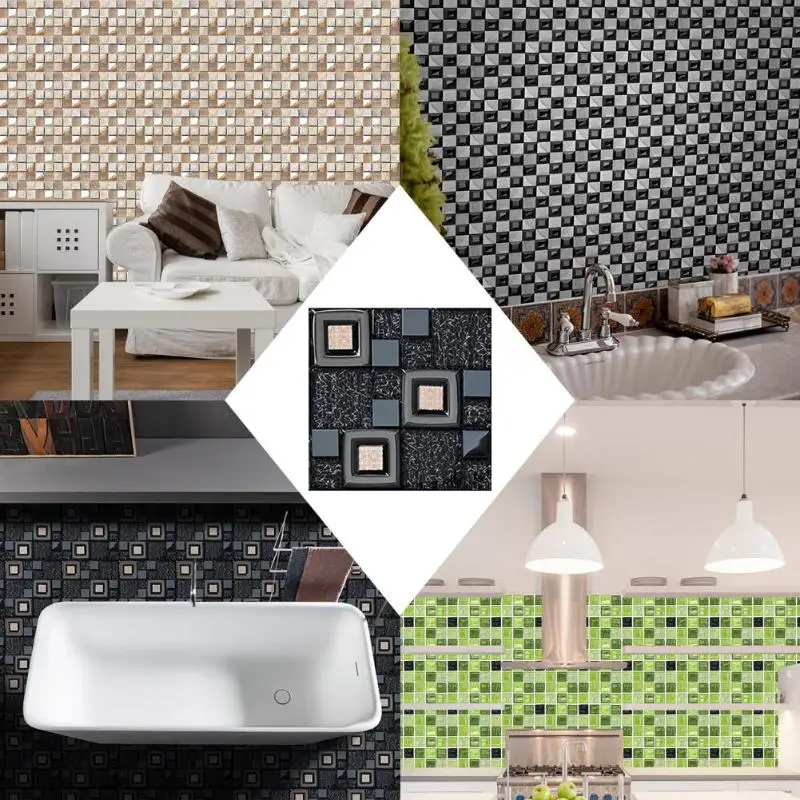 10 шт. ПВХ мозаика кирпичной стены стикер для настенной плитки Водонепроницаемый