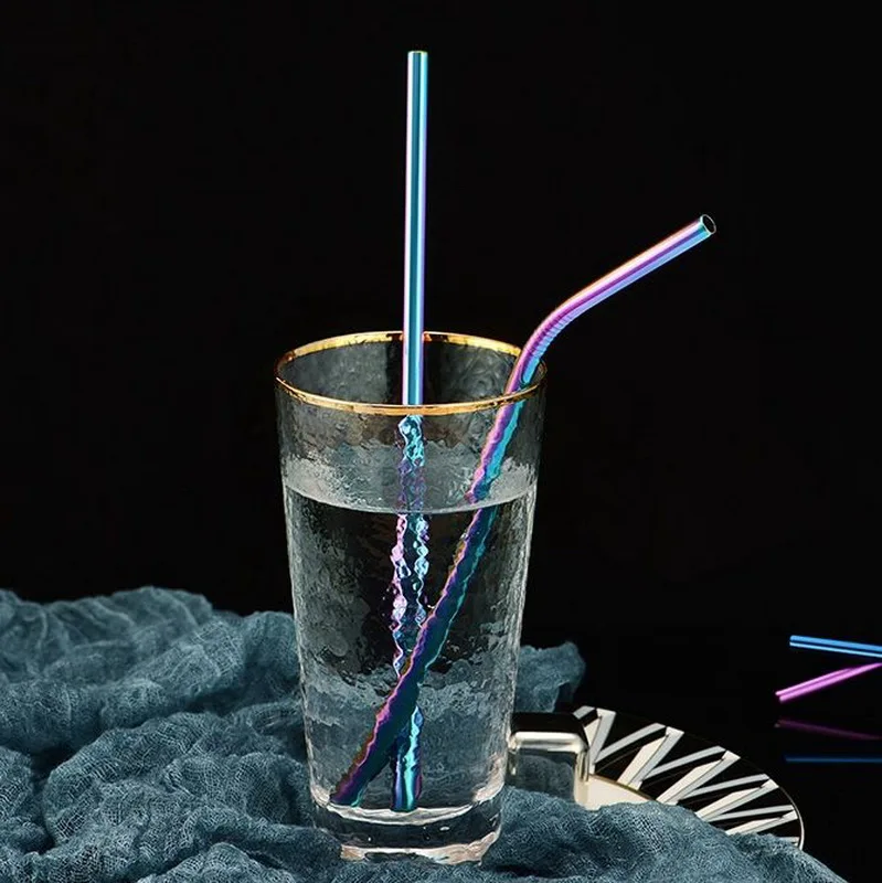 Портативный набор питьевой соломы 304 нержавеющая сталь металлическая соломинка