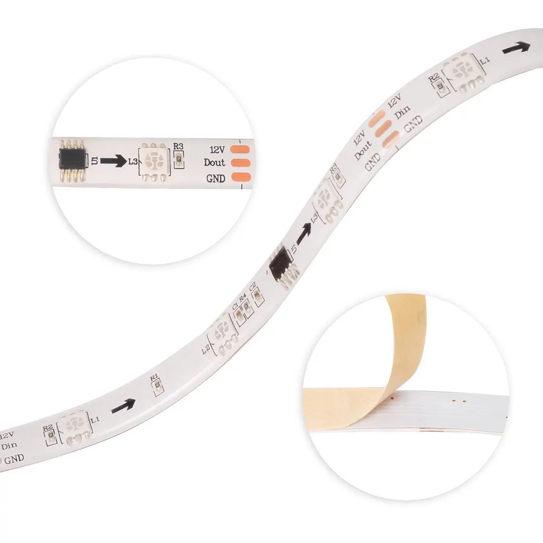 5 м 12 В Magic Home WS2811 IC 5050 RGB Светодиодная лента wi-fiпрограммируемый адресуемый светодиодная точечная лампа IOS Android Alexa Google полоса набор