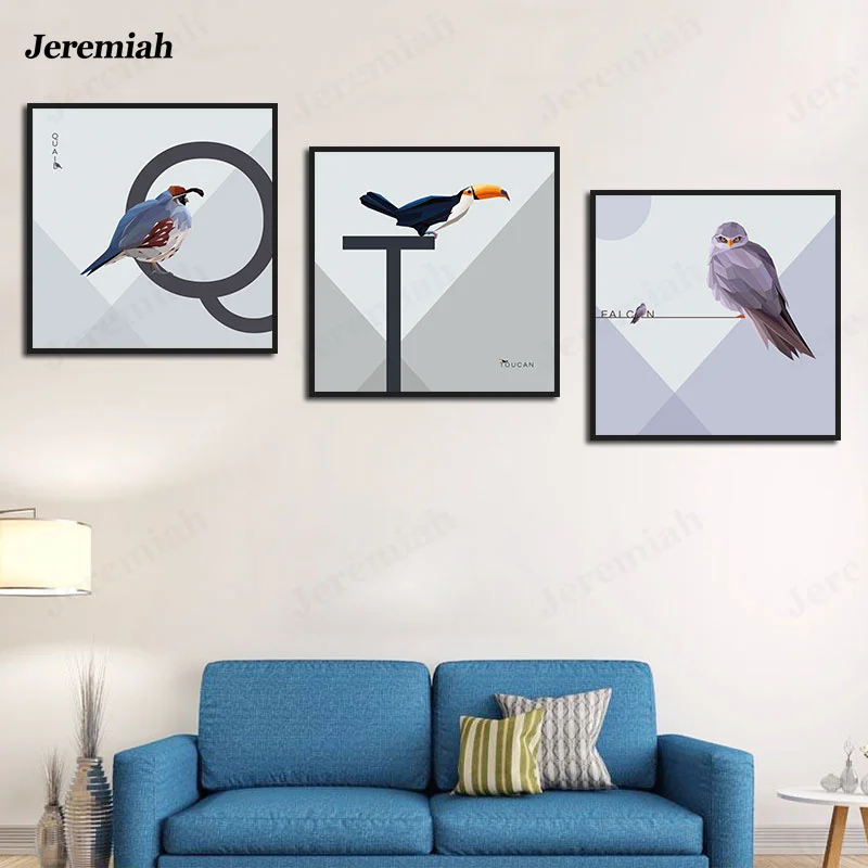 

Home Living Room Decoration Painting Owl Bird Letter Color Poster HD Inkjet Print Mural Nordic Modern Animal Plant Wall Painting