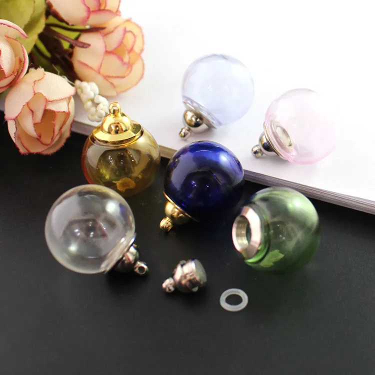 Цветной стеклянный шар 2 шт. 20 мм с металлической закручивающейся крышкой и